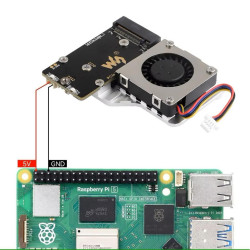 Waveshare Raspberry PI 5 PCIe to M.2 HAT Board (E) for SSD NVME 2242 / 2230 Integrated with Active Cooler Fan